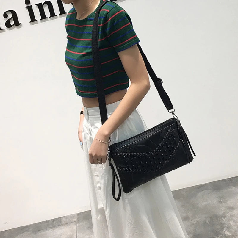 Tassel Crossbody Bag - in use