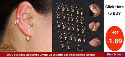 Double Pierced Chain Stud Earrings - additional view 19