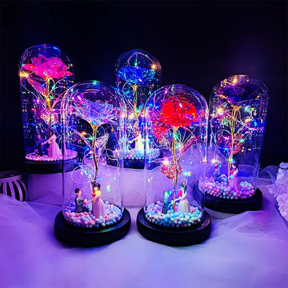 Luminous Eternal Rose in Glass Dome - main product view