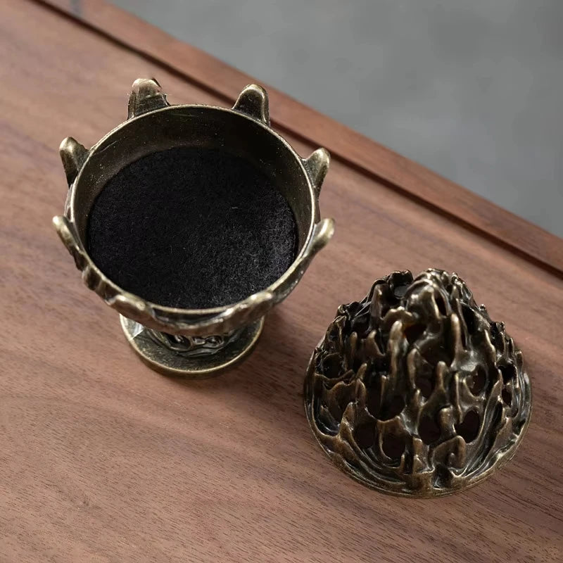 Mini Alloy Incense Holder - in use