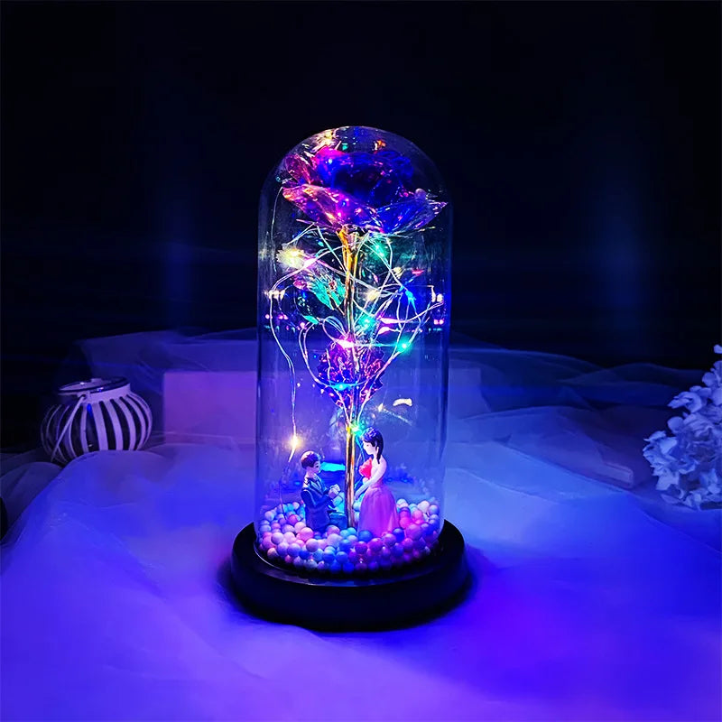 Luminous Eternal Rose in Glass Dome - additional view 17