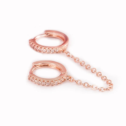 Double Pierced Chain Stud Earrings - additional view 69