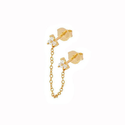 Double Pierced Chain Stud Earrings - additional view 24