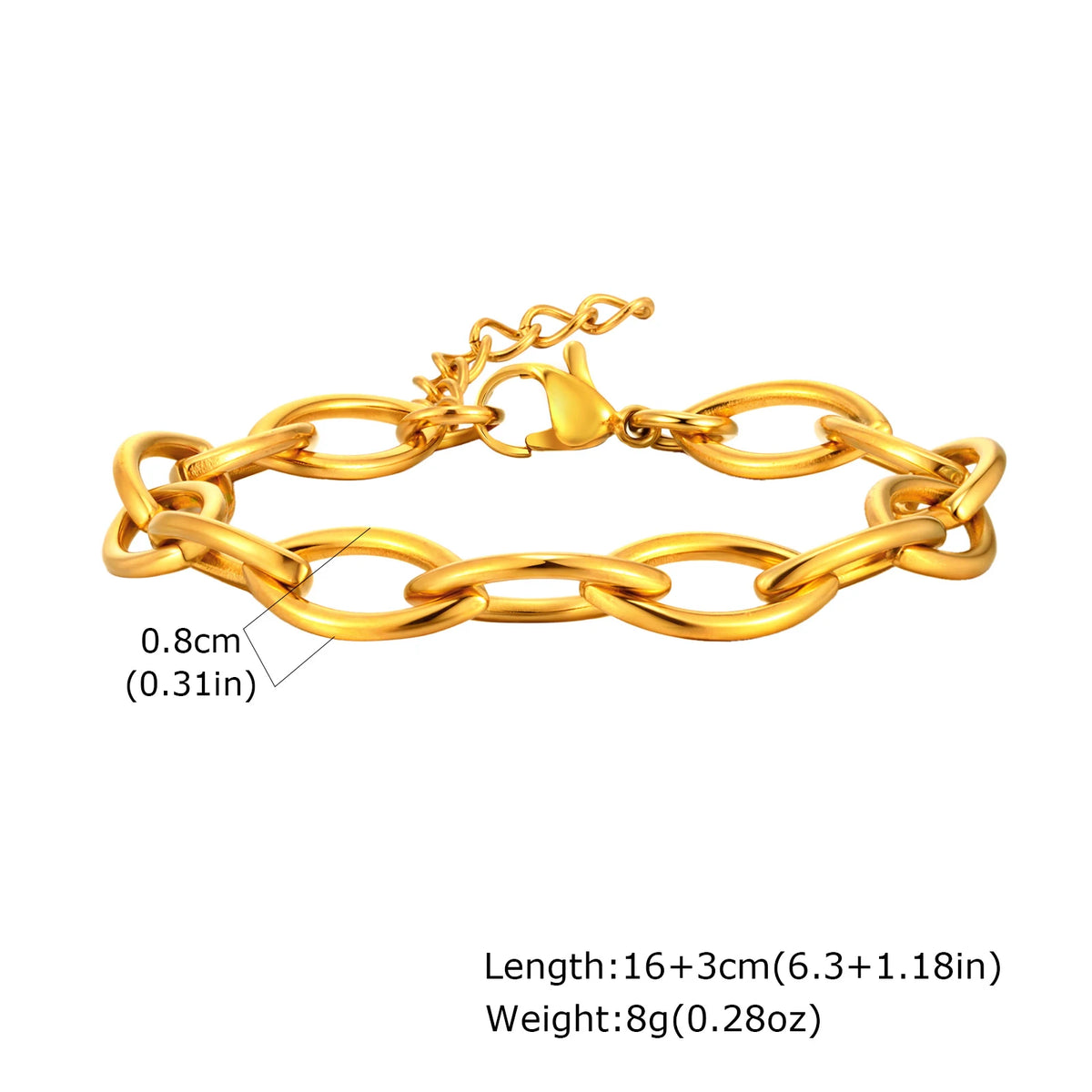 Gold Plated Chunky Chain Bracelet - additional view 20