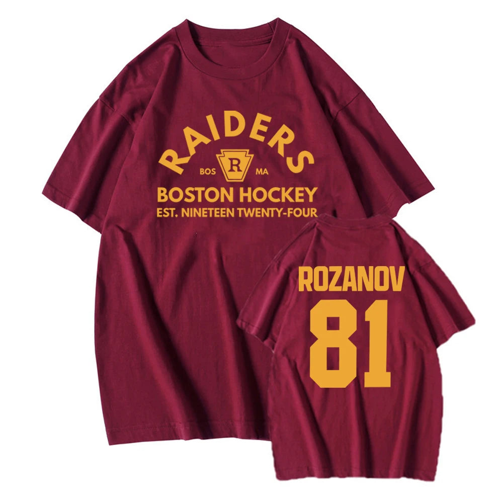 Ilya Rozanov Boston Raiders T-shirt front view with letter print