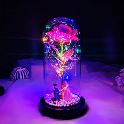 Luminous Eternal Rose in Glass Dome - additional view 13