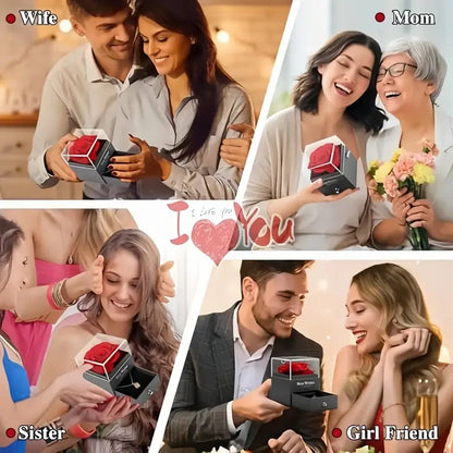 Artificial Rose Gift Box - side view