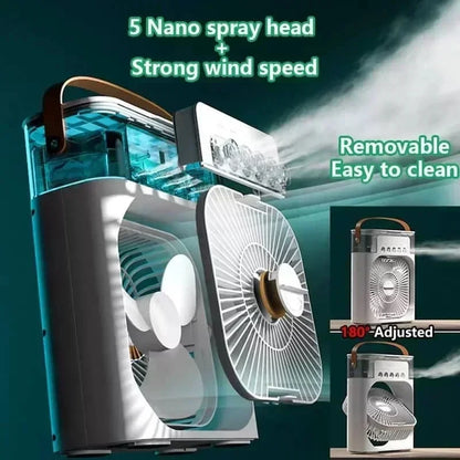 USB Portable Evaporative Cooler Fan - in use