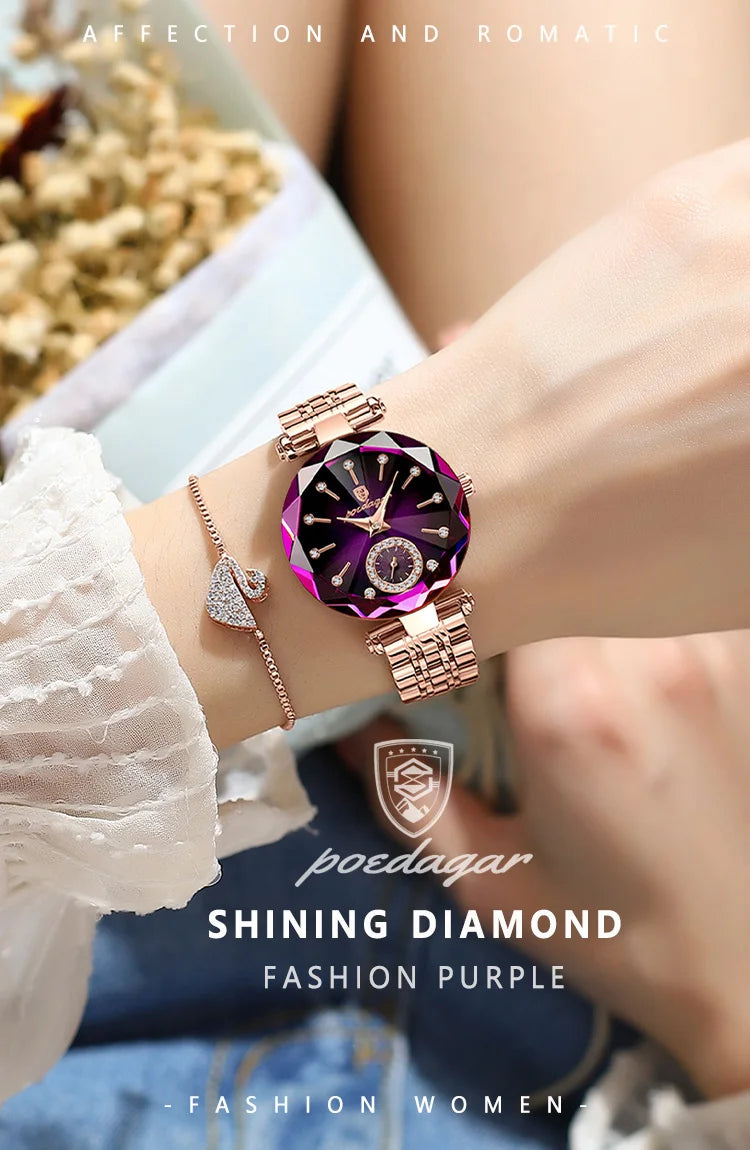 POEDAGAR Women's Quartz Watch - back view