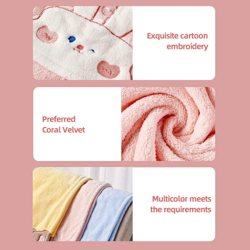Coral Fleece Hair Drying Towel Cap - product features