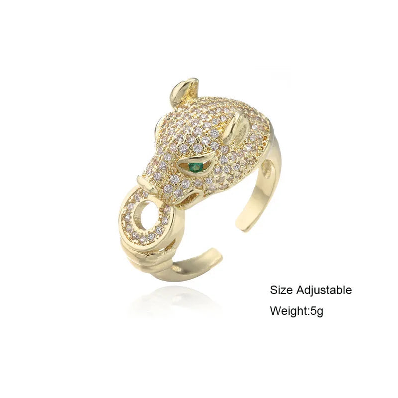 CZ Leopard Head Open Ring - additional view 24