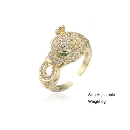 CZ Leopard Head Open Ring - additional view 24