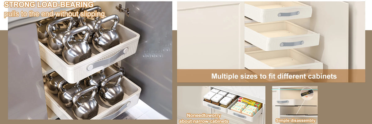 Pull-Out Cabinet Storage Tray - back view
