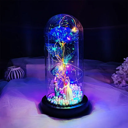 Luminous Eternal Rose in Glass Dome - additional view 15