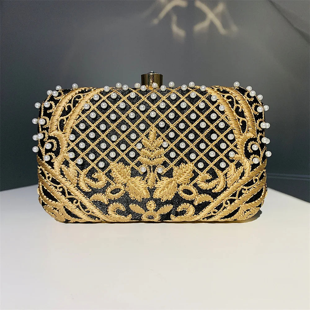 Embroidered Evening Clutch Bag - product features