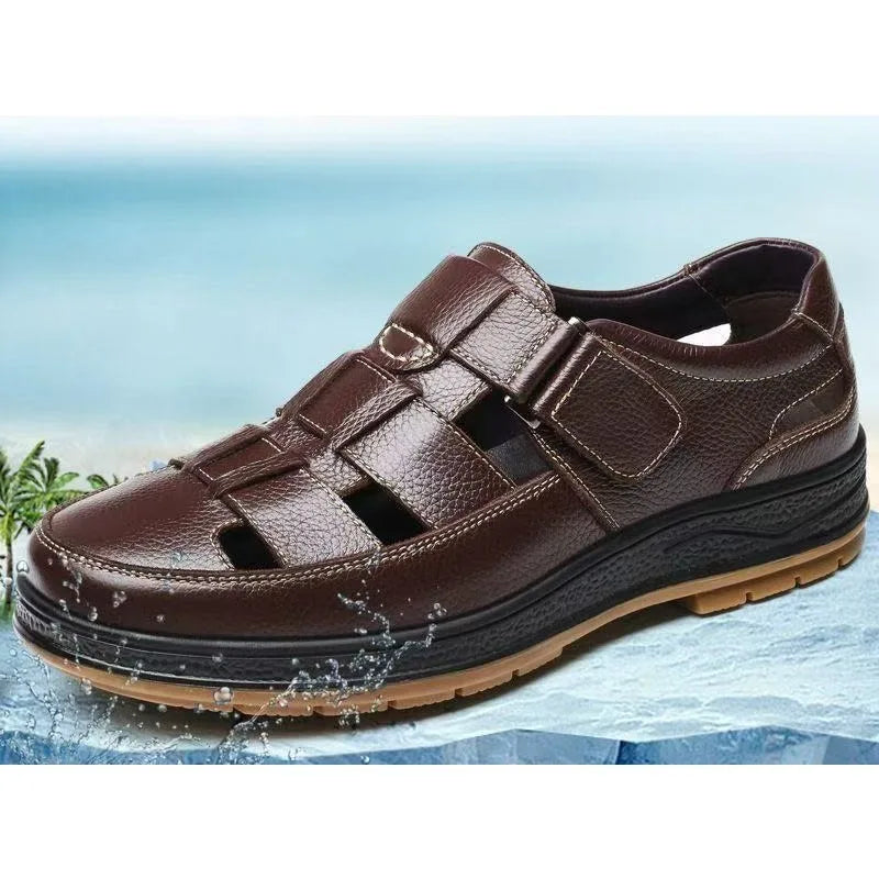 Men's Breathable Leather Shoes - side view