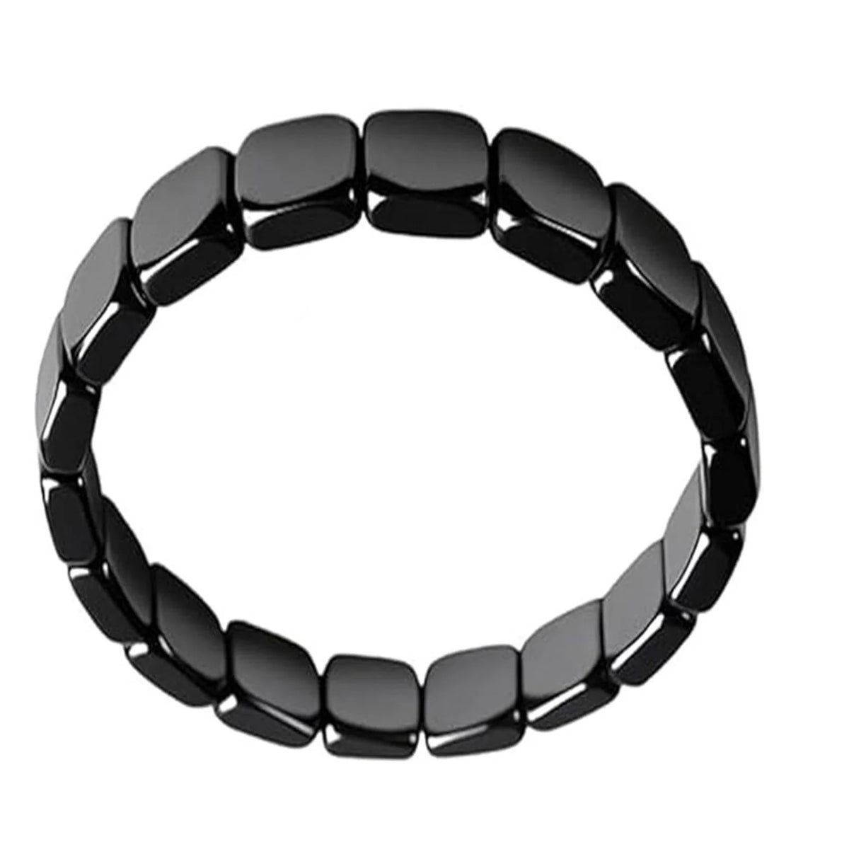Natural Hematite Beaded Bracelet - side view