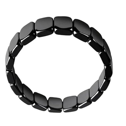Natural Hematite Beaded Bracelet - side view