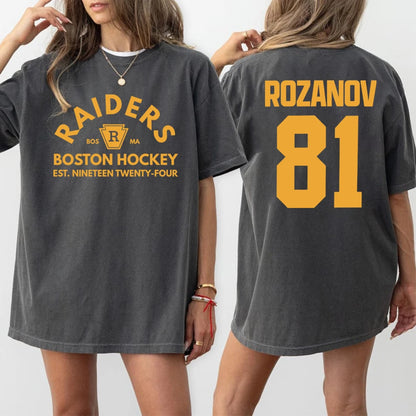 Ilya Rozanov 81 Boston Raiders T-shirt in a fan-tee design