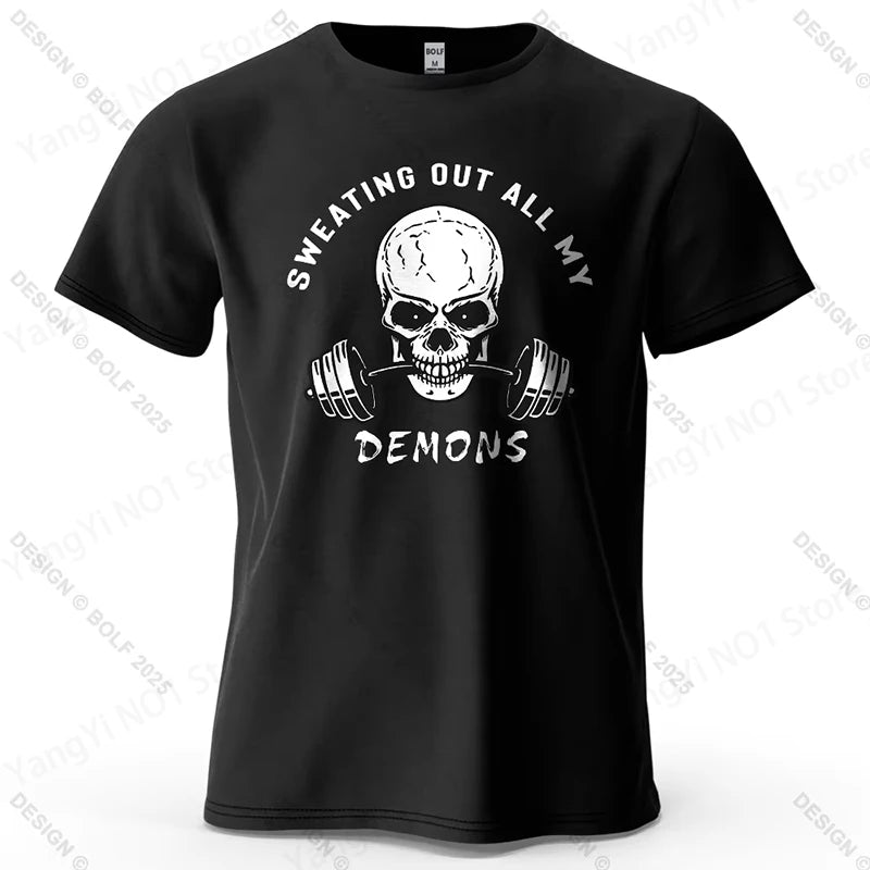 Skull Gym Graphic T-Shirt - back view