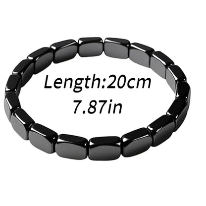 Natural Hematite Beaded Bracelet - close-up of details
