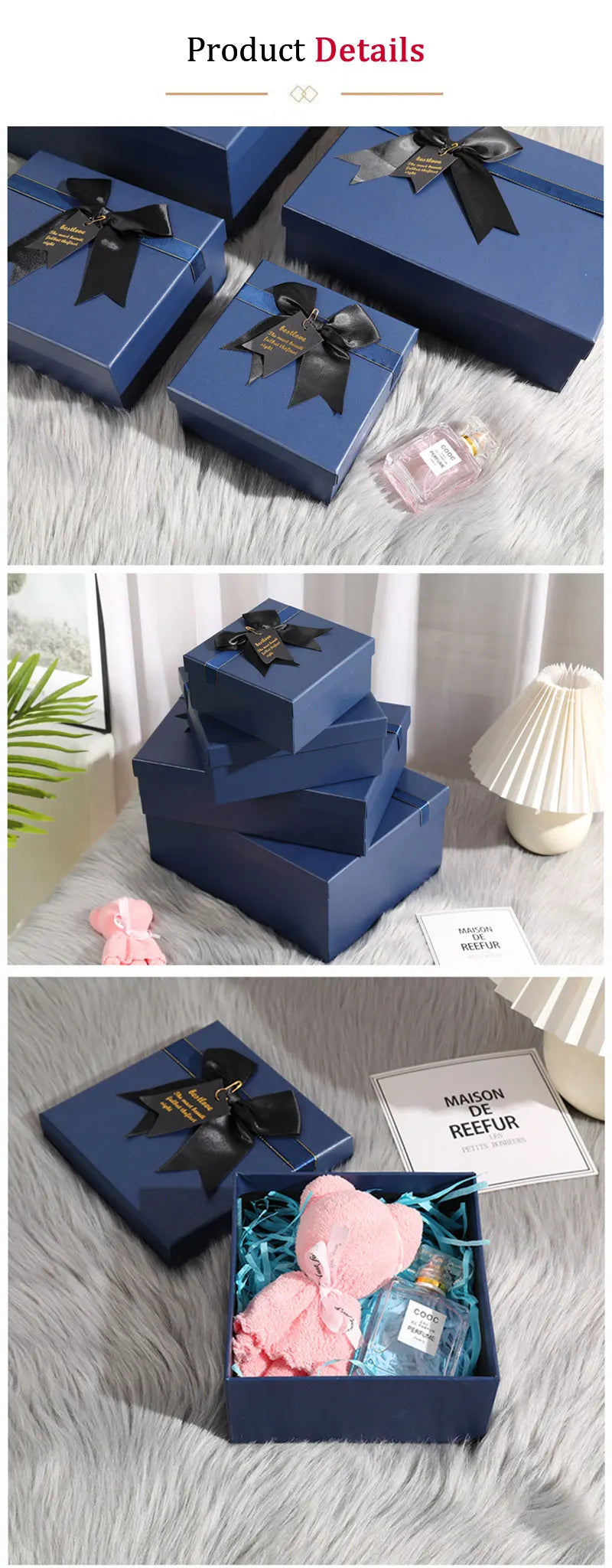 Rigid Paper Gift Box with Lid - back view