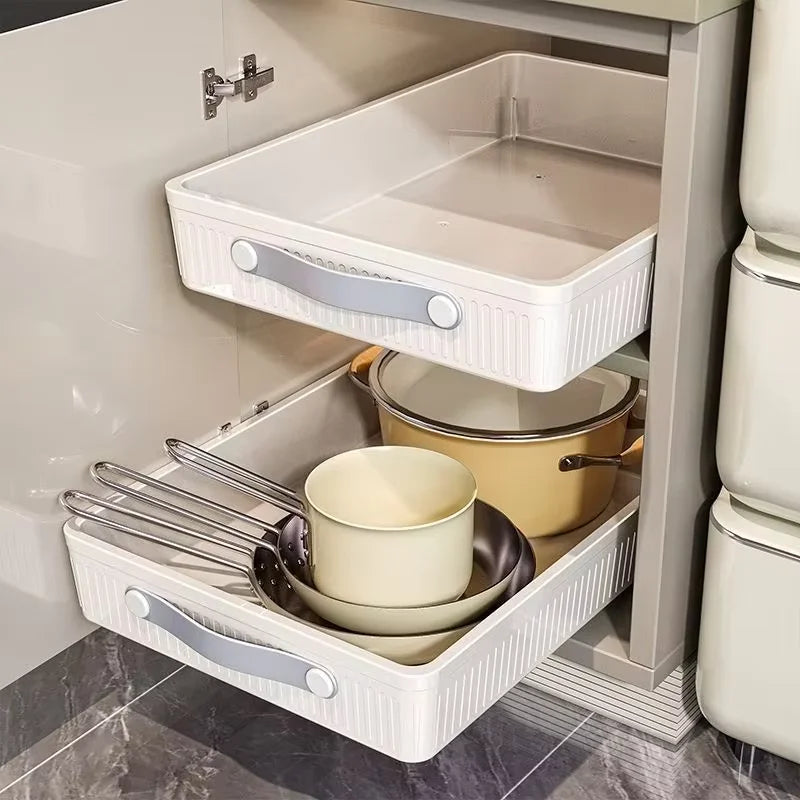 Pull-Out Cabinet Storage Tray - close-up of details