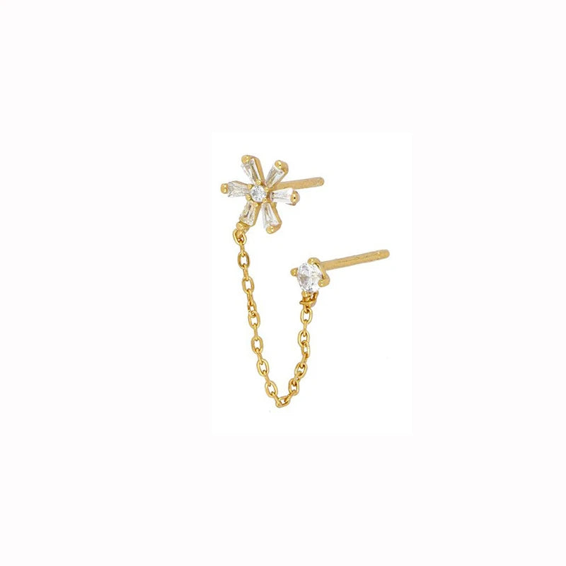 Double Pierced Chain Stud Earrings - additional view 59