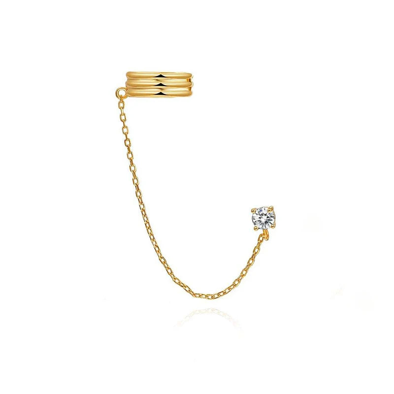 Double Pierced Chain Stud Earrings - additional view 27