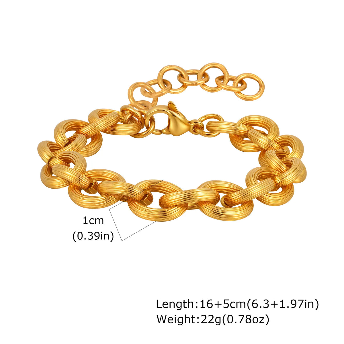 Gold Plated Chunky Chain Bracelet - additional view 15