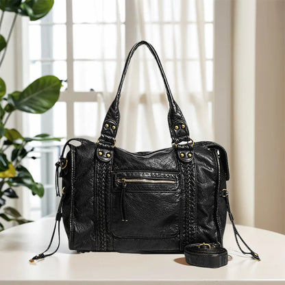Retro PU Shoulder Bag for Women - close-up of details