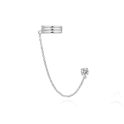 Double Pierced Chain Stud Earrings - additional view 29