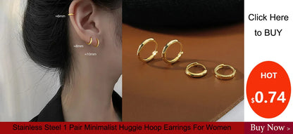 Double Pierced Chain Stud Earrings - additional view 17