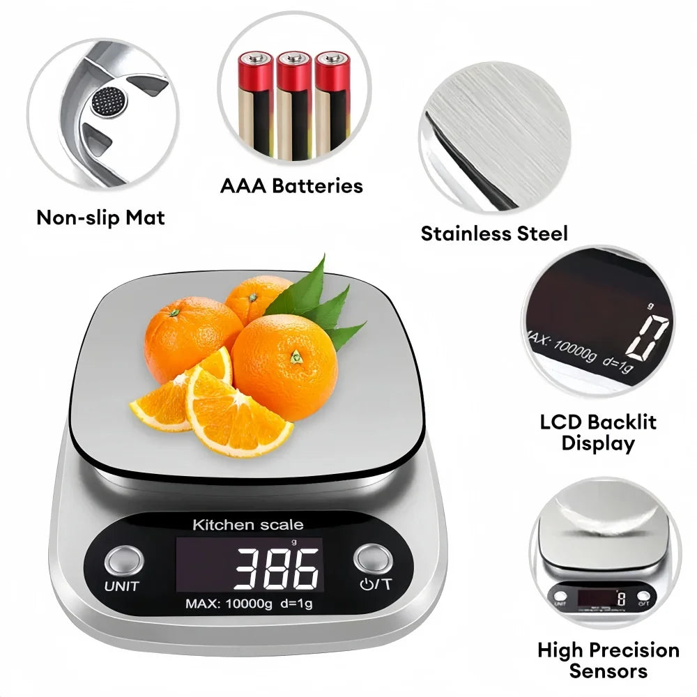 Digital Kitchen Scale 10kg - in use