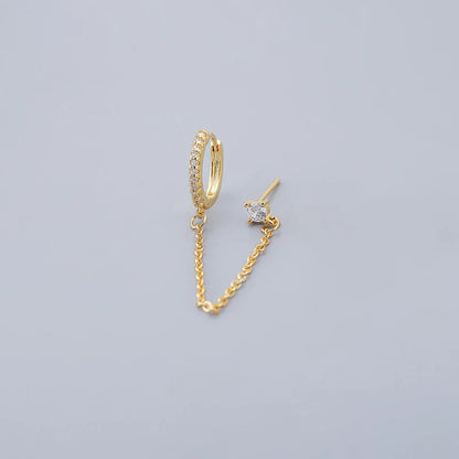 Double Pierced Chain Stud Earrings - additional view 68