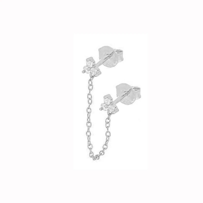 Double Pierced Chain Stud Earrings - additional view 73
