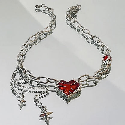 Y2K Gothic Red Heart Necklace - additional view 10