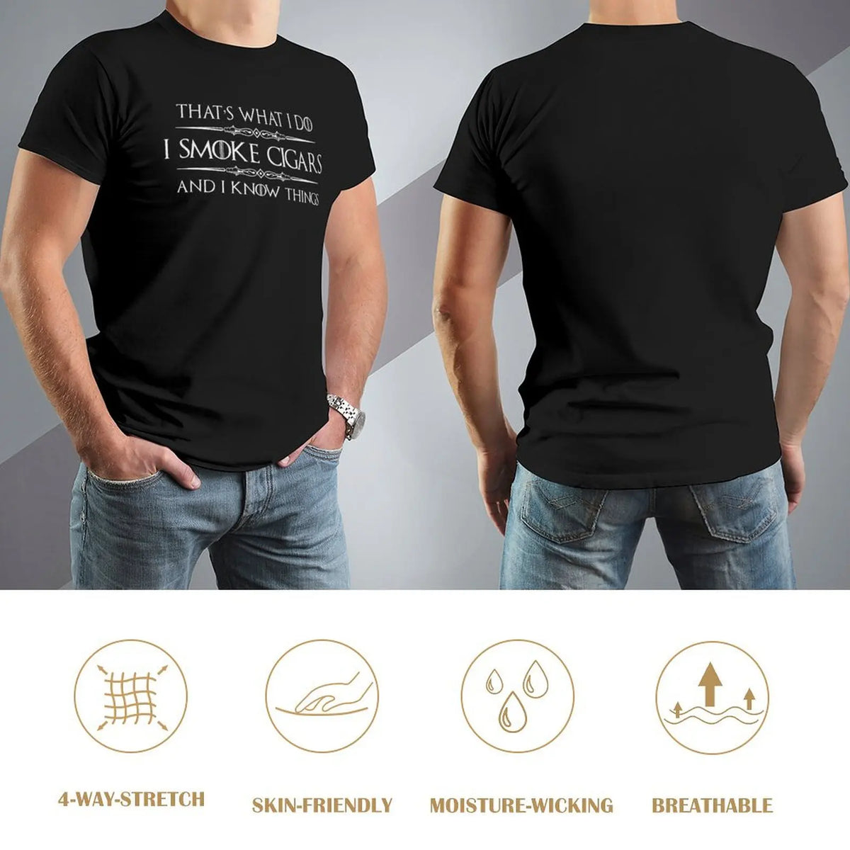 I Smoke Cigars and I Know Things T-Shirt - additional view 9