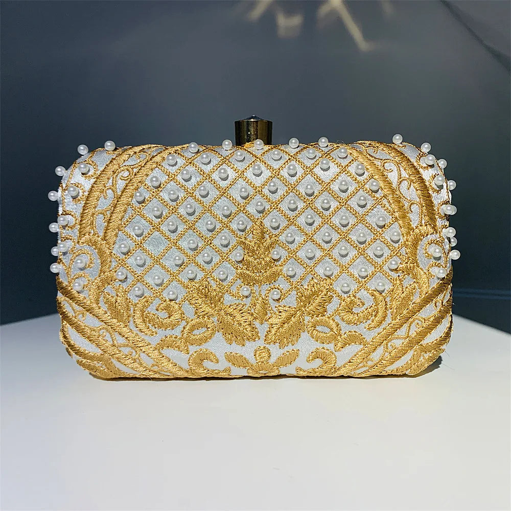 Embroidered Evening Clutch Bag - size and specification details