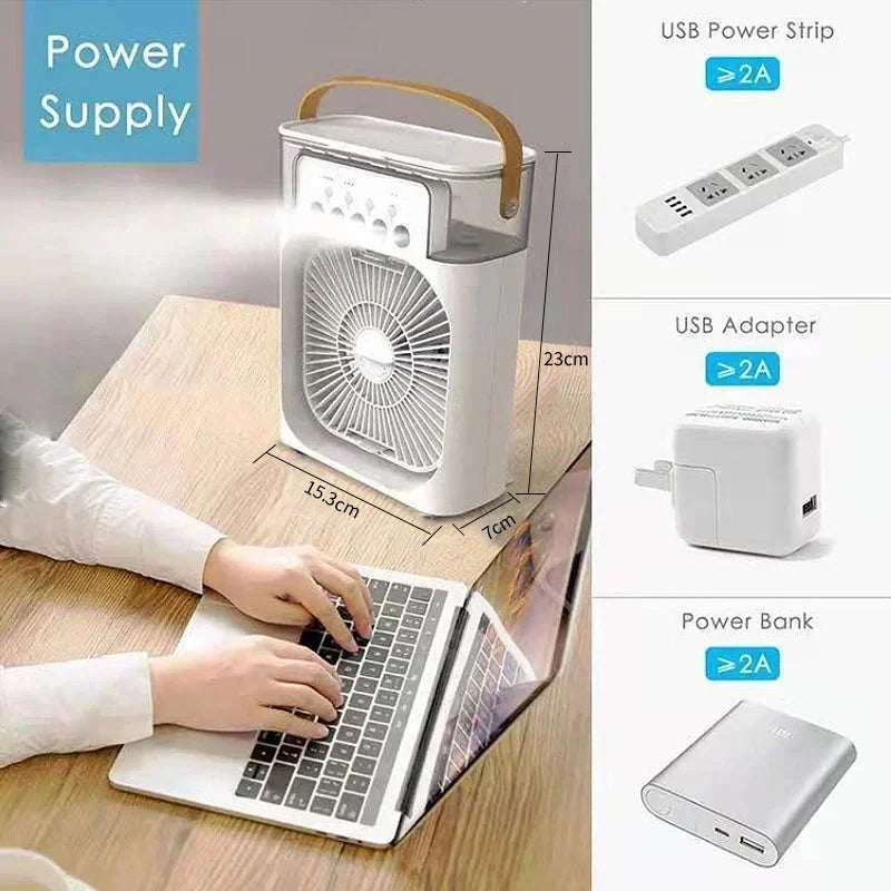 USB Portable Evaporative Cooler Fan - close-up of details