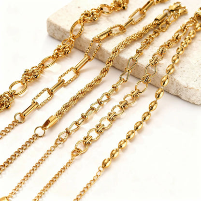 Gold Plated Chunky Chain Bracelet - in use