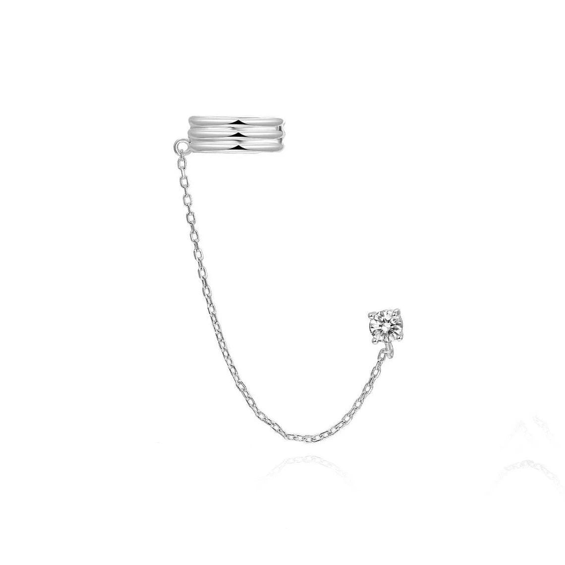 Double Pierced Chain Stud Earrings - additional view 64