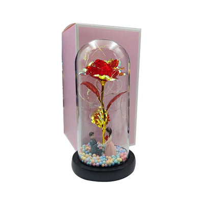 Luminous Eternal Rose in Glass Dome - additional view 12