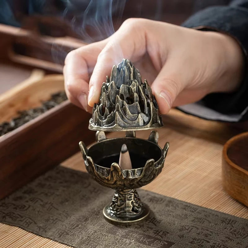 Mini Alloy Incense Holder - side view
