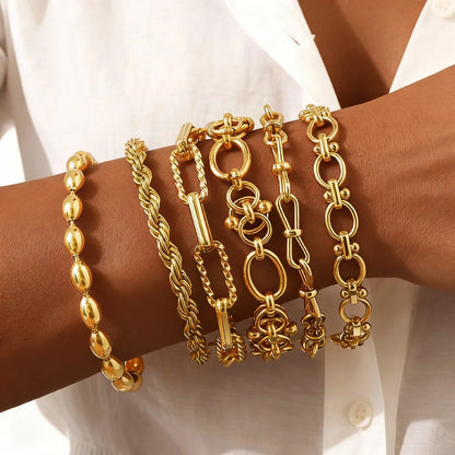 Gold Plated Chunky Chain Bracelet - side view