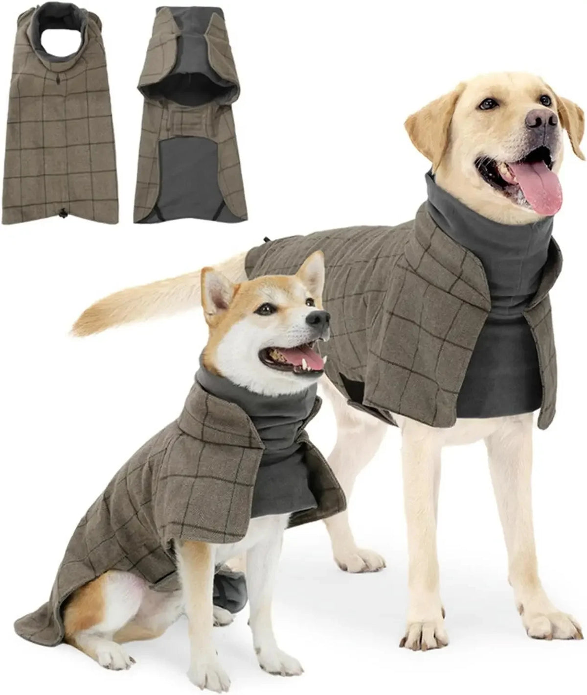 Plaid Fleece Dog Winter Coat - what's included