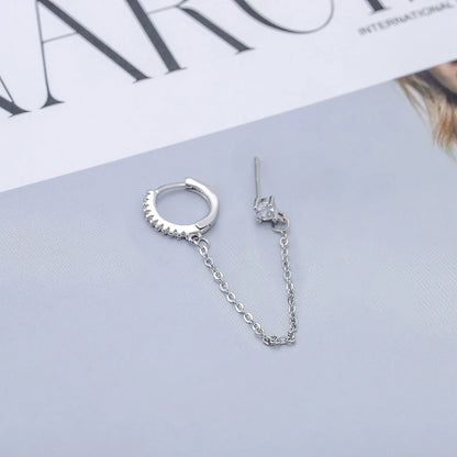 Double Pierced Chain Stud Earrings - additional view 56