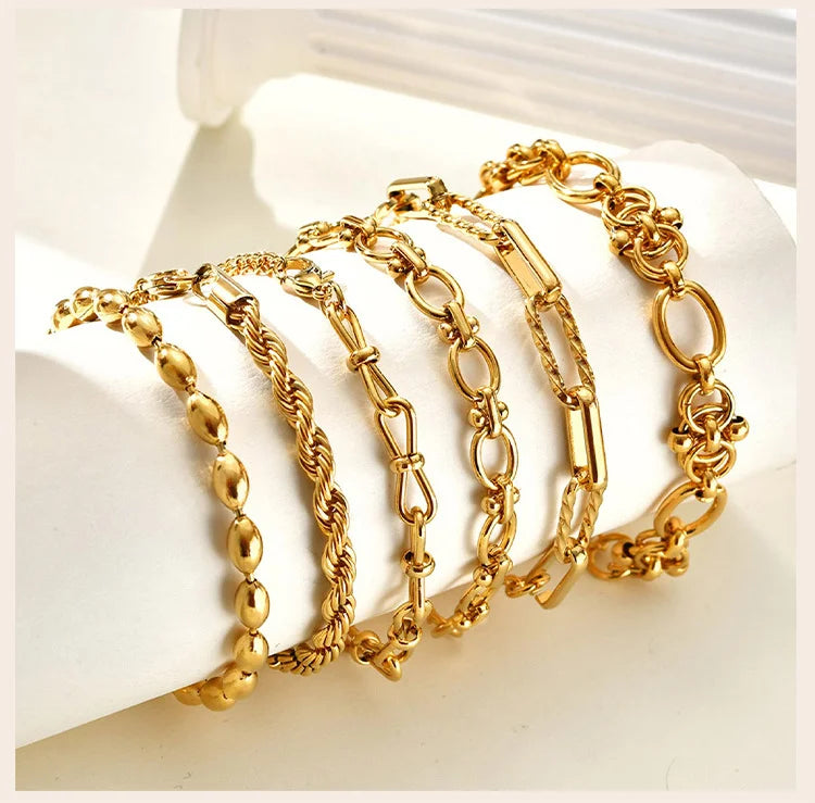 Gold Plated Chunky Chain Bracelet - back view