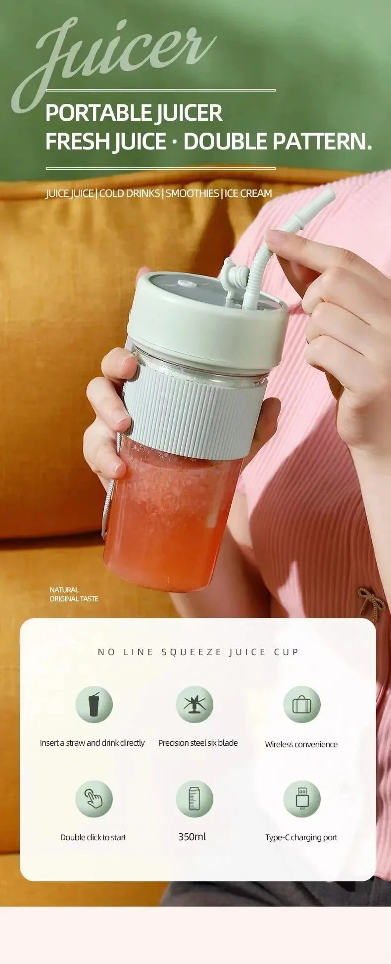 Portable Rechargeable Blender Bottle - what's included