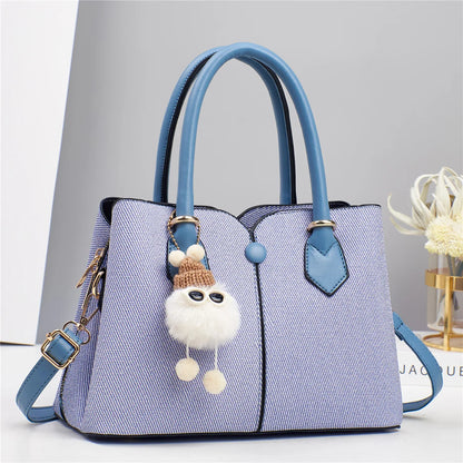 Soft PU shoulder bag colour option, styled view